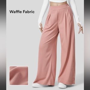 Halara High Waisted Wide Leg Casual Pants Large Rose Tan